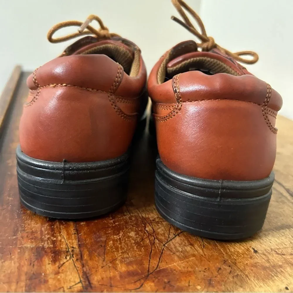 Stafford light brown dress shoes, boys sz 3, GUC